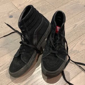 BIG Boys size 6 black suede vans higher tops.